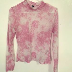 Pink Skies Mesh Long Sleeve Top